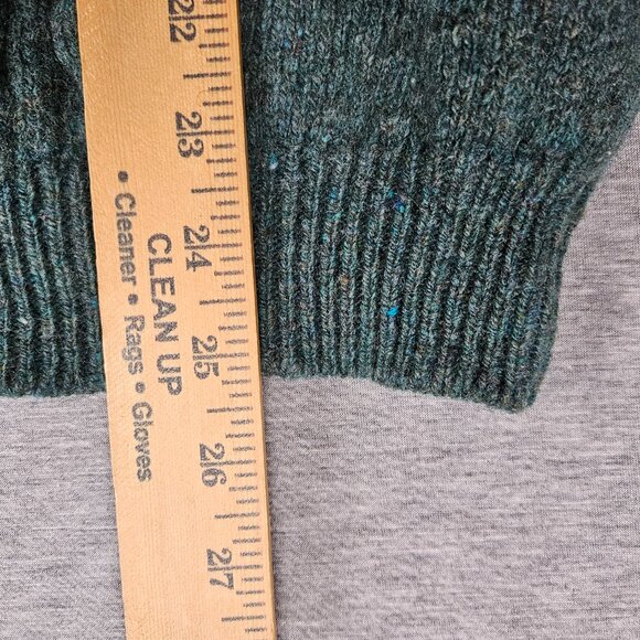 Country Trader Sweater Green Cable Knit Wool Blend Bird Fisherman Great Britain - Picture 10 of 11